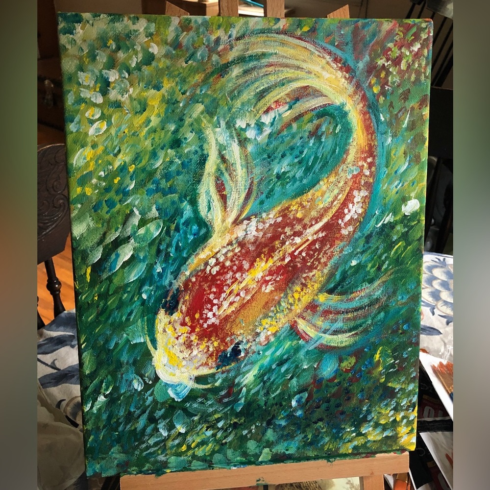 Koi fish painting wall art